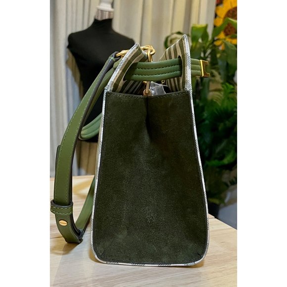 ✺✺ AUTHENTIC TORY BURCH GREEN AND WHITE PLAID PETITE LEE RADZIWILL ✺✺ - Picture 5 of 14